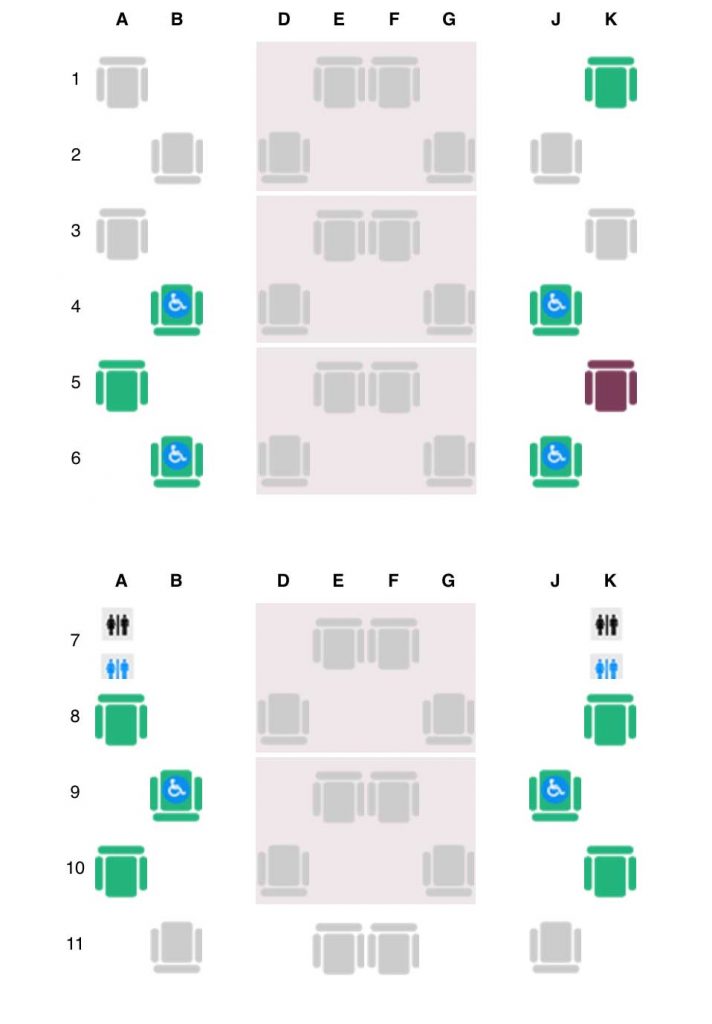 An image of the QSuite Seat map layout on the Boeing 777 aircraft